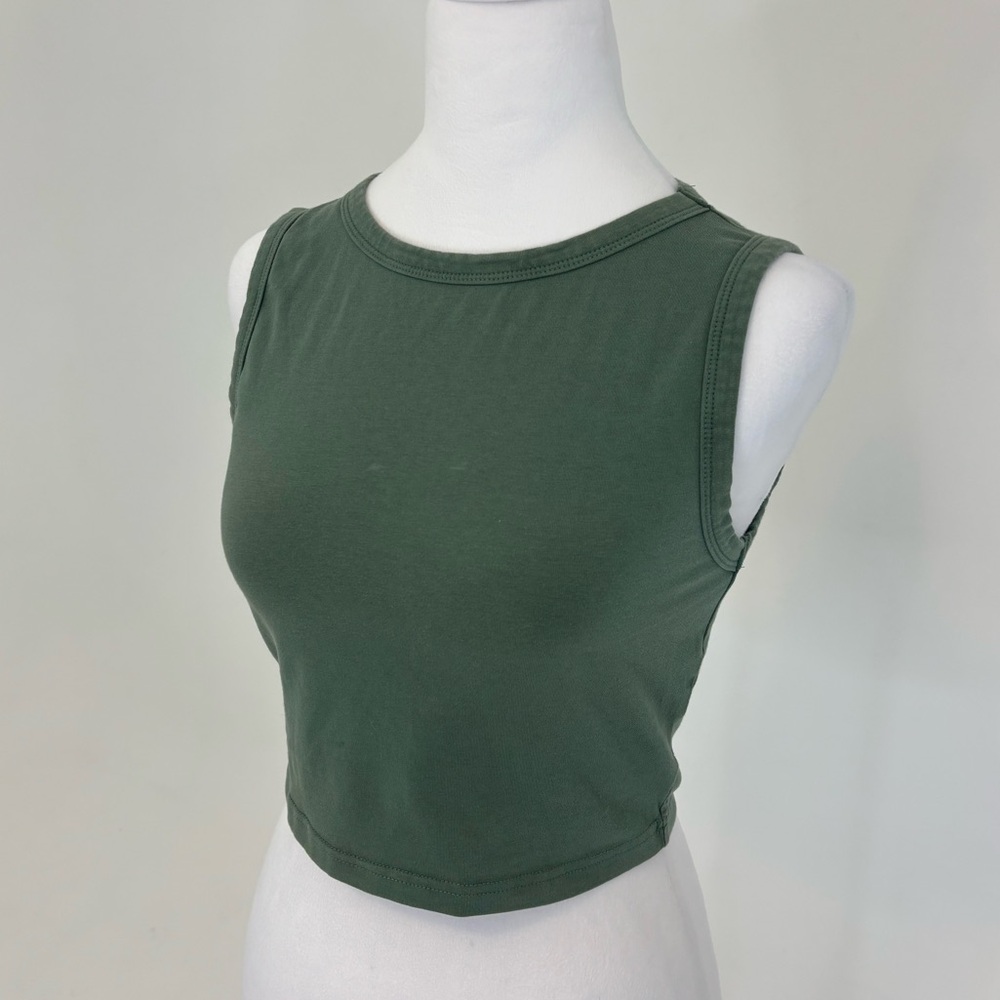 Green High Neck Tank Top